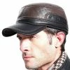 RebelsMarket Hats & Caps Streetwear Vintage Retro Adjustable Flat Top Men's Patchwork PU Leather Hat With Ear Flaps -Women’s Gothic Outerwear Shop adjustable flat top mens pu leather hat with ear flaps rebelsmarket