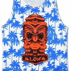 CHAQUETERO Tank Tops Aloha Tiki Tank Top Men's Casual Hawaii Surf Shirt Singlet