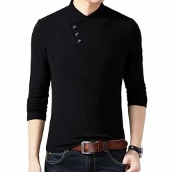 Women’s Gothic Outerwear Shop -Women’s Gothic Outerwear Shop black button design turtle neck slim fit shirt rebelsmarket 1