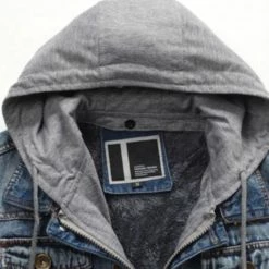 RebelsMarket Jackets Streetwear Fake 2 Design Single Breasted Zipper Fleece Hooded Denim Jacket -Women’s Gothic Outerwear Shop fake 2 design single breasted zipper fleece hooded denim jacket rebelsmarket 4