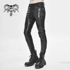 Thinkers Clothing Gothic Punk Front Pocket Patchwork Skinny Pants -Women’s Gothic Outerwear Shop front pocket patchwork skinny pants rebelsmarket 3