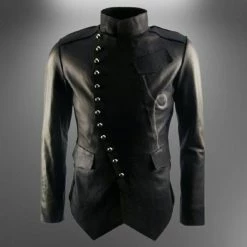 RebelsMarket Jackets Handmade Black Men Steampunk Long Jacket, Punk Style Custom Coat For Men -Women’s Gothic Outerwear Shop handmade black men steampunk long jacket punk style custom coat for men rebelsmarket 2