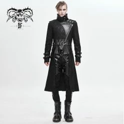 Thinkers Clothing Coats Gothic Punk Hollowed-out Studded Buckle Straps Coat -Women’s Gothic Outerwear Shop hollowed out studded buckle straps coat rebelsmarket 1