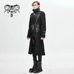 Thinkers Clothing Coats Gothic Punk Hollowed-out Studded Buckle Straps Coat -Women’s Gothic Outerwear Shop hollowed out studded buckle straps coat rebelsmarket 2