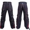 RebelsMarket Pants Men Gothic Bondage Trouser Cyber Red Thread Shorts Metal Studs Trouser Pant -Women’s Gothic Outerwear Shop men gothic bondage trouser cyber red thread shorts metal studs trouser pant rebelsmarket