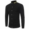 RebelsMarket Shirts Gothic Vintage Retro Men’s Stand Collar Gold Embroidery Slim Fit Shirt -Women’s Gothic Outerwear Shop men s stand collar gold embroidery slim fit shirt shirts