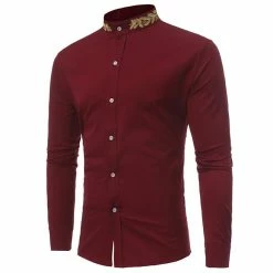 RebelsMarket Shirts Gothic Vintage Retro Men’s Stand Collar Gold Embroidery Slim Fit Shirt -Women’s Gothic Outerwear Shop men s stand collar gold embroidery slim fit shirt shirts 4
