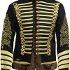 RebelsMarket Jackets Men's Jimi Hendrix Hussar Parade Jacket Faux Fur (Black And Gold) -Women’s Gothic Outerwear Shop mens jimi hendrix hussar parade jacket faux fur black and gold rebelsmarket