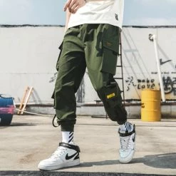 RebelsMarket Pants Multi Pockets Drawstrings Midi Joggers -Women’s Gothic Outerwear Shop multi pockets drawstrings midi joggers rebelsmarket 2