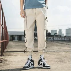 RebelsMarket Pants Multi Pockets Drawstrings Midi Joggers -Women’s Gothic Outerwear Shop multi pockets drawstrings midi joggers rebelsmarket 3