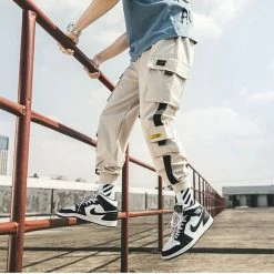 RebelsMarket Pants Multi Pockets Drawstrings Midi Joggers -Women’s Gothic Outerwear Shop multi pockets drawstrings midi joggers rebelsmarket 5