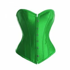 RebelsMarket Bustiers & Corsets Plus Size Green Satin Goth Burlesque Halloween Party Costume Bustier Corset