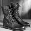 RebelsMarket Men's Boots Men Black Combat Boots, Military Style Leather Boots, Army Boot -Women’s Gothic Outerwear Shop rebelsmarket men black combat boots men military style leather boots men army boot boots 4
