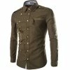 RebelsMarket Shirts Military Double Pocketed Dress Shirt -Women’s Gothic Outerwear Shop rebelsmarket steampunk slim fit double pocket buttons design military cargo dress shirt shirts 8