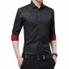 RebelsMarket Shirts Streetwear Single Breasted Jacquard Non-Iron Slim Fit Dress Shirt -Women’s Gothic Outerwear Shop single breasted jacquard non iron slim fit dress shirt rebelsmarket