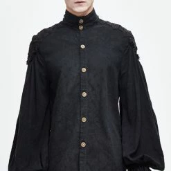 Thinkers Clothing Shirts Gothic Stand Collar Puffed Long Sleeves Shirt