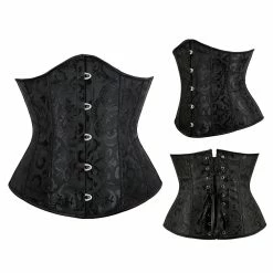 Women’s Gothic Outerwear Shop -Women’s Gothic Outerwear Shop steampunk jacquard double steel boned satin underbust corset rebelsmarket 1
