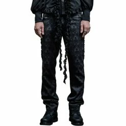 Thinkers Clothing Gothic Black Men's Patterned Hi Low Pants