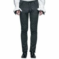 Thinkers Clothing Gothic Steampunk Victorian Black Men's Vintage Jacquard Pants -Women’s Gothic Outerwear Shop thinkers clothing gothic black mens vintage jacquard pants pants 2