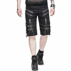 Thinkers Clothing Shorts & Capris Punk Gothic Black Men's Zipper Bermuda