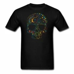 RebelsMarket T-Shirts Tribal Tattoo Style Gothic Skull Men's T Shirt
