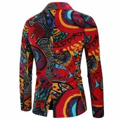 RebelsMarket Coats Vintage Retro Printed Lapel Collar Slit Slim Fit Coat -Women’s Gothic Outerwear Shop vintage printed lapel collar slit slim fit coat rebelsmarket 5